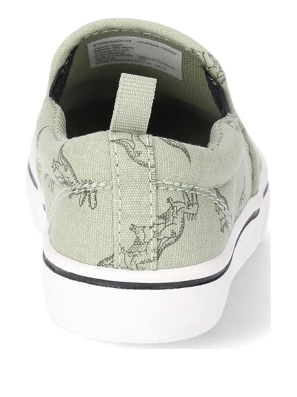 WN Boys Dinosaur Green Slip-On Canvas Sneakers Size 13 NWT